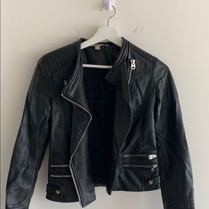 Zara pleather jacket with zip